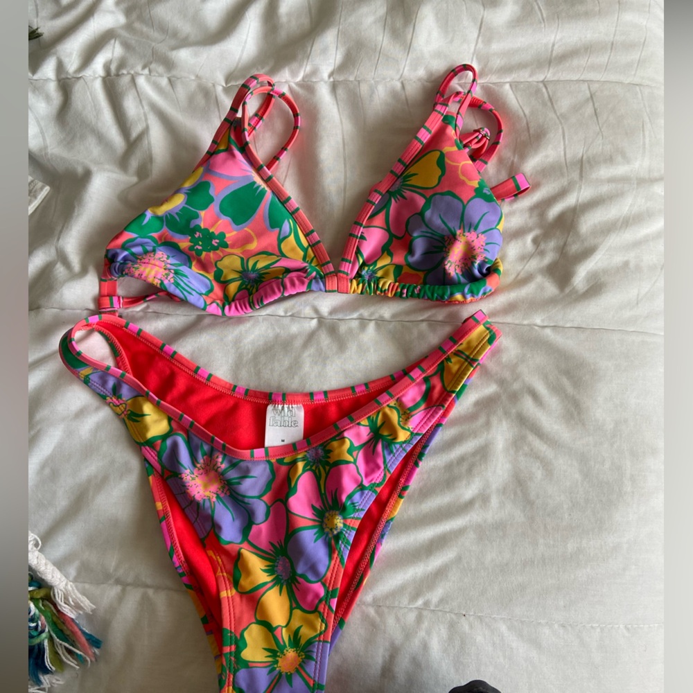 Wild Fable Floral Bikini Set in Pink and Green